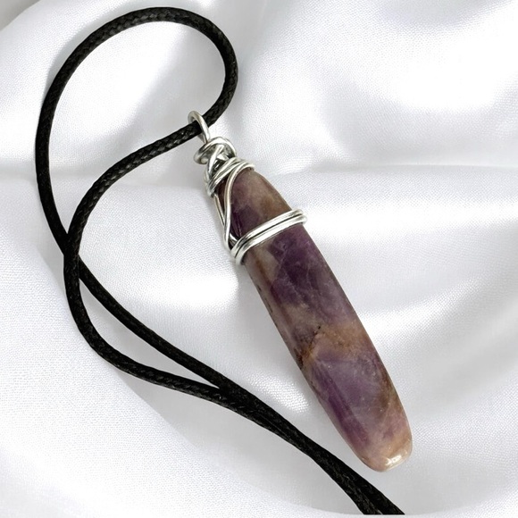 5 For $25💫Wrapped Amethyst Stone Pendant Necklace - Picture 3 of 4